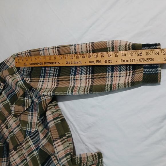 Natural Reflection Women's XXL blue/green/pink plaid button-up fleece Shacket - Picture 9 of 12